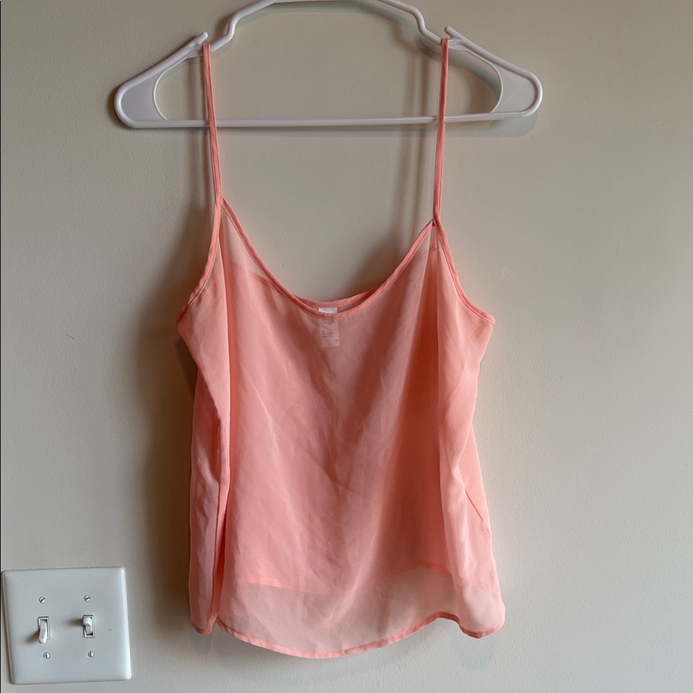 American Apparel Peach Pink Spaghetti Strap Chiffon Camisole